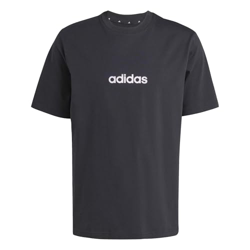 (-35%) adidas Herren Essentials Linear Single Jersey Shirt, Black/White, M