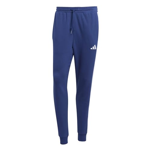 (-47%) adidas Herren Essential Three Stripes French Terry Pants, Dark Blue/White, XL