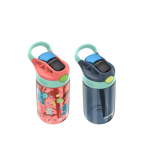 Contigo Kids Water Bottle with Redesigned AUTOSPOUT Straw, 14 oz, 2-Pack