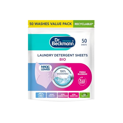 Dr. Beckmann Laundry Detergent Sheets BIO Fresh Blossom Pre-dosed 50 sheets
