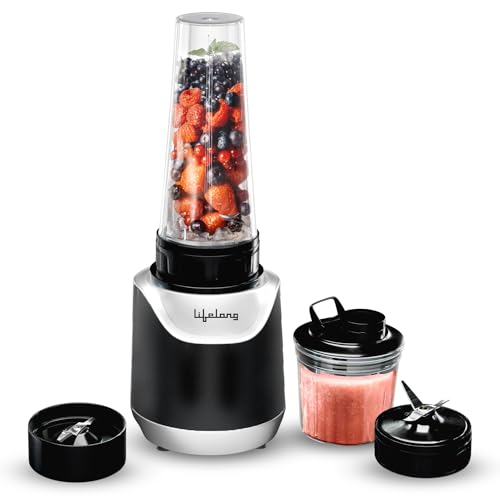 Lifelong 700 Watts Nutri Blender for Smoothie and Juices - 2 Bullet Jars 700 & 500ml - 100% Copper Motor Bullet Mixer Grinder for Kitchen - Smoothie M