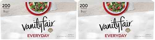 Vanity Fair Everyday Napkins, 200 Count (Pack of 2) (Packaging Design May Vary)