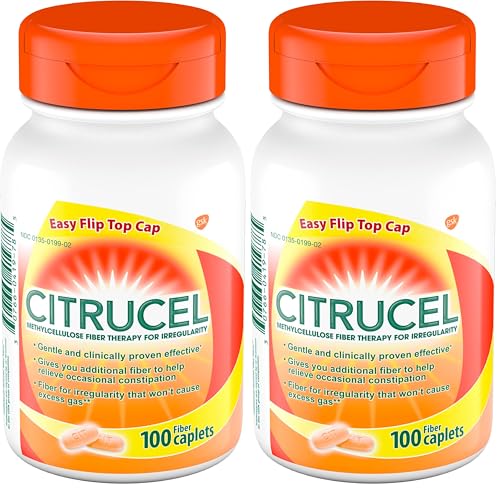CITRUCEL Caplets Fiber Therapy for Occasional Constipation Relief, 100 Count (Pack of 2)
