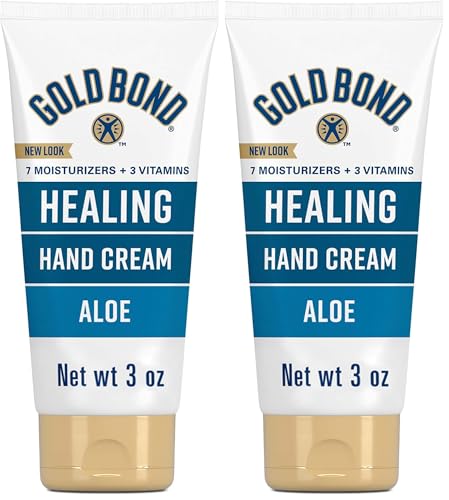 Gold Bond Healing Hand Cream, With Aloe, Hand Lotion for Dry Skin That Lasts Through Handwashing, 3 oz. (Pack of 2)