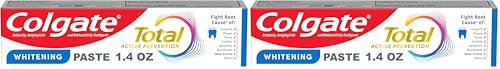 Colgate Total Whitening Travel, Mint for Travel, Carry-On Size, 1.4 Oz Tube (Pack of 2)