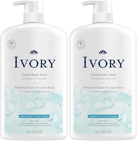 Ivory Mild & Gentle Body Wash, Original Scent, 35oz (Pack of 2)
