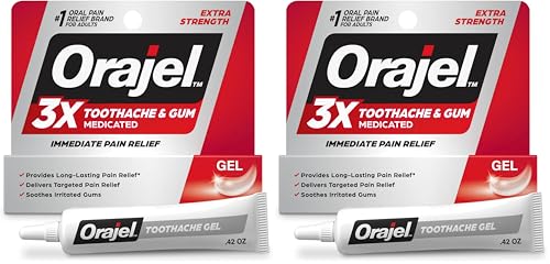 Orajel 3X for Toothache & Gum Pain: Maximum Gel Tube 0.42oz - from #1 Oral Pain Relief Brand for Instant Pain Relief (Pack of 2)