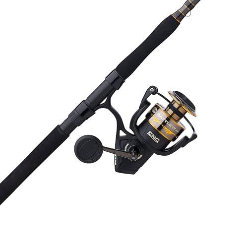 PENN 7' Battle IV Travel Spinning Reel and Fishing Rod Combo Kit, 6000 Reel, CNC Gear Technology, Full Metal Body and Sideplate, HT-100 Drag System, Includes Soft Travel Case and Spare Spool