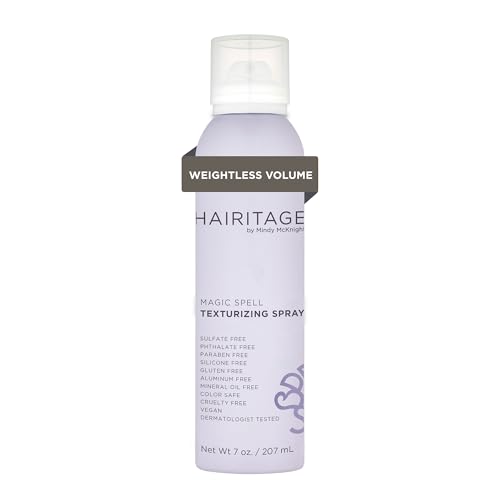Hairitage Magic Spell Texturizing Spray - Volumizing Texture Spray Bottle for Women, Works with Straight, Wavy, Curly Hair, With Rice Protein + Sunflower Seed Oil - Enhances Styled Hair, 5.9 oz