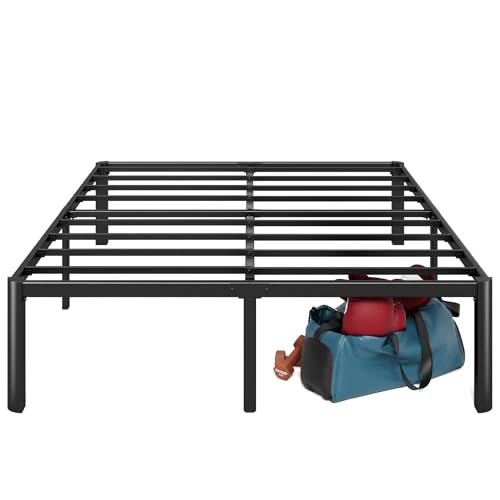 Van 16 Inch Queen Metal Platform Bed Steel Slat Support No Box Spring