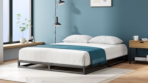 Zinus Joseph Low Profile 6 Inch Platform Bed Frame, Wood Slat Support, No Box Spring Needed, Eco Friendly WonderBox(TM) Packaging, Easy Assembly, Black, Full