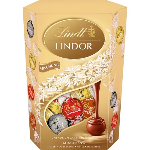 (-41%) Lindt Schokolade | LINDOR Cornet Mischung | 500g | 38 Kugeln in 4 Sorten mit zartschmelzender Füllung im süßen Cornet | Schokoladen Geschenk