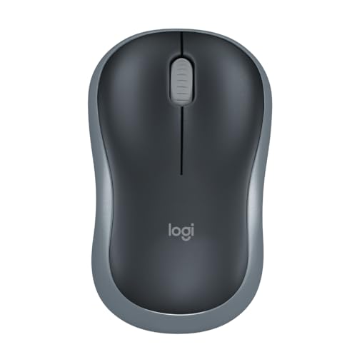 Logitech M186 Wireless Mouse, 2.4GHz with USB Mini Receiver, 3 Years Battery Life, 1000 DPI Optical Tracking, Ambidextrous, Compatible with PC, Mac, L