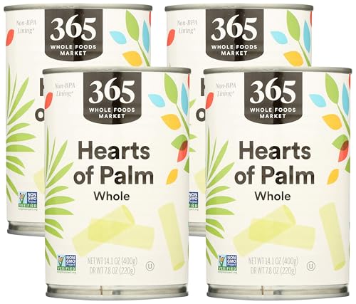 365 by Whole Foods Market, Whole Hearts Of Palm, 14.1 Ounce (Pack of 4)