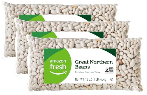 Amazon Fresh, Great Northern Beans, Whole, 16 Oz (Pack of 3)