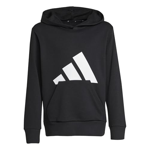 🔥 STARKER PREIS (-68%) adidas Unisex Kinder Essentials Big Logo Hoodie Sweatshirt, Black/White, 11-12 Years