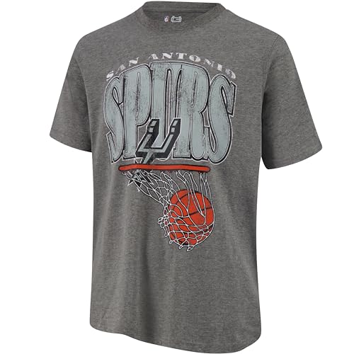 Ultra Game Men's NBA Official Hoops Short Sleeve T-Shirt, San Antonio Spurs, Team Color, Medium