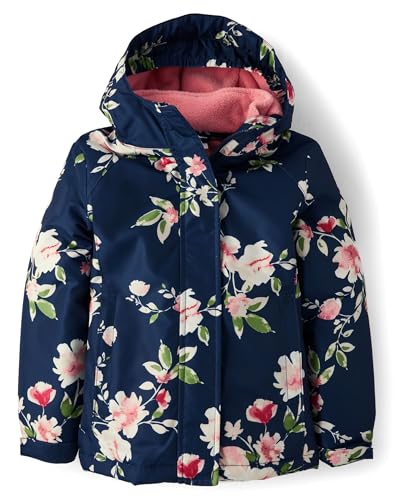The Children's Place,Girls,Heavy 3 in 1 Winter Jacket, Wind Water-Resistant Shell, Fleece Inner,Tidal Floral,Medium