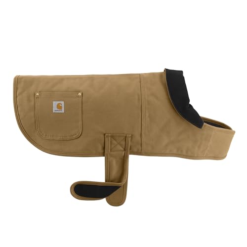 Carhartt Firm Duck Insulated Dog Chore Coat, Durable Weather Resistant Jacket for Cold and Windy Conditions, PFAS Free (Carhartt Brown), Large