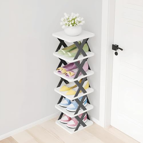 Arto Space Organizer Multi-Purpose 4 Layer Folding Shoe Rack, Stackable Shelf, Space-Saving, Easy Assembly and Stable in Structure, Corner Storage Org