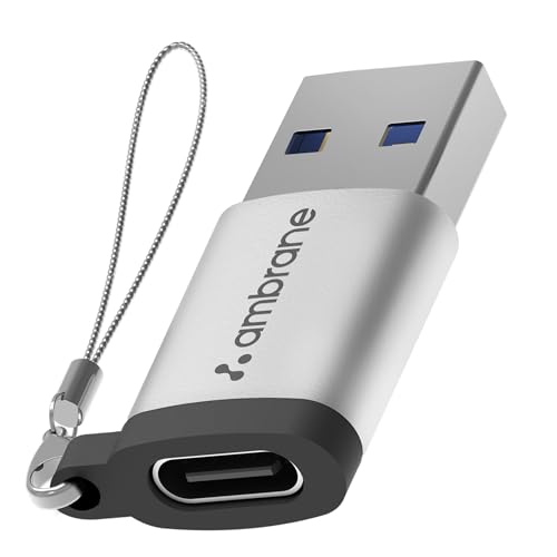Ambrane USB Type C Female to USB Male OTG Adapter with 5 Gbps High-Speed Data Transfer, Compatible with Laptops, Tablets, Smartphone, Chargers and Mor