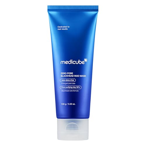 Medicube Zero Pore Blackhead Mud Facial Mask - Skin Cooling & Pore Tightening - 3 Minute Quick Dry Formula with AHA, BHA, PHA, and Pore-Purifying Clay - Korean Mud Mask 3.52 oz