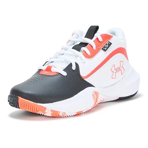 Under Armour Unisex Grade School Lockdown 7, (005) Black/White/Ares Red, 5.5, US