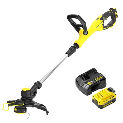 STANLEY FATMAX V20 | 18V String Trimmer Kit 4.0Ah - Large 33cm Cutting swath, Automatic...