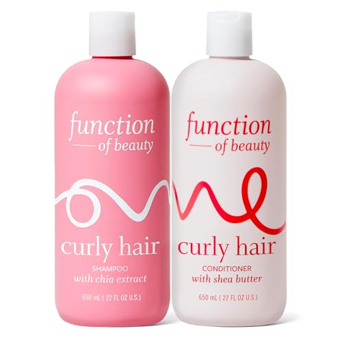 Function of Beauty Curly Hair Shampoo & Conditioner Set, 22 oz Each - With Chia Extract to Define & Shape Curls & Shea Butter to Moisturize, Nourish & Enhance Natural Curls, Sulfate-Free