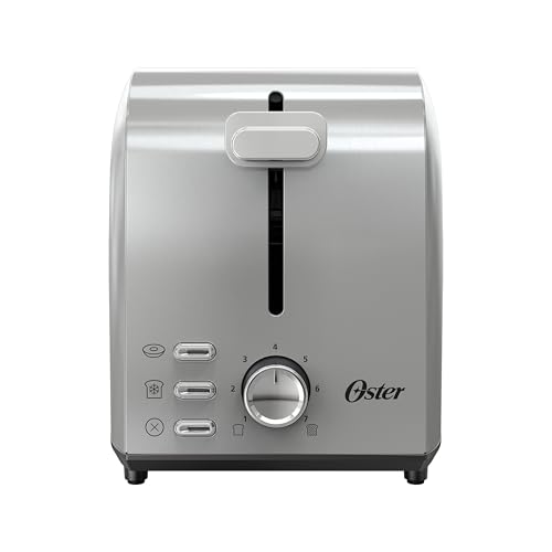 Oster 2-Slice Toaster with Extra Wide Slots, Bagel Toaster, Stainless Steel