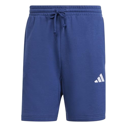 🔥 STARKER PREIS (-51%) adidas Herren Essential Three Stripes French Terry Short Shorts, Dark Blue/White, XS