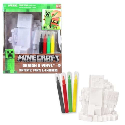 Minecraft Design A Vinyl DIY Coloring Craft for Kids with Washable Markers Decorate Your Own Minecraft Figure Creative Activity for Ages 4+