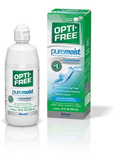 Opti-Free Puremoist Multi-Purpose Disinfecting Solution with Lens Case, 20 Fl Oz (Pack of 2) & 10 Fl Oz (Pack of 1) Bundle
