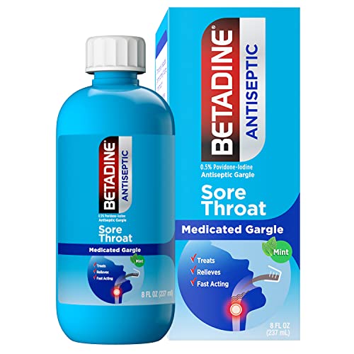 Betadine Antiseptic 10% First Aid Solution and 0.5% Medicated Gargle for Infection Protection and Sore Throat Relief