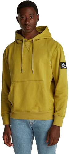 ⚡ BLITZDEAL (-61%) Calvin Klein Herren Hoodie Badge mit Kapuze, Grün (Willow), XXS
