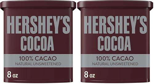 HERSHEY'S Natural Unsweetened Cocoa Powder Can, 8 oz (Pack of 2)