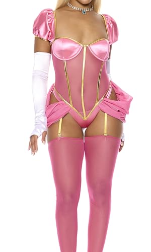 Forplay Women's Just Peachy Video Game Costume, Pink, M/L