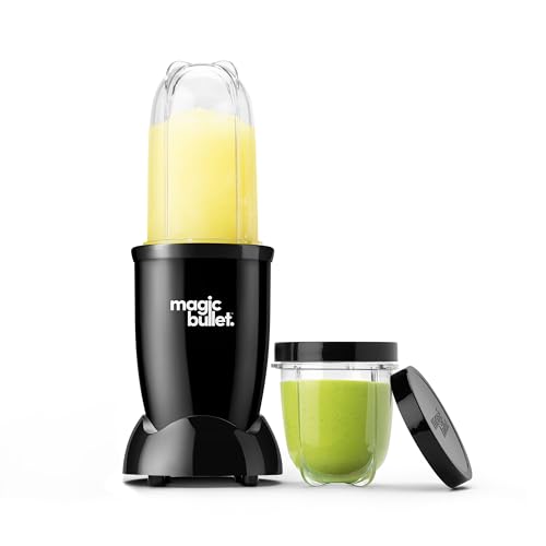 Magic Bullet® Blender Set, 7-Piece Set, 250W Blender and Food Processor, 2 Blending Cups, Cross Blade, Compact Design, Smoothies, Sauces, Silver, MBR-0701AK