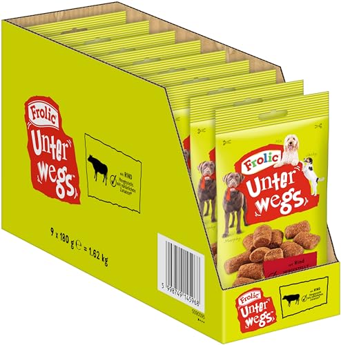🔥 SELTEN SO GÜNSTIG 2,32€ Coupon! Frolic Hundesnacks UNTERWGS im Beutel mit Rind 9x180g