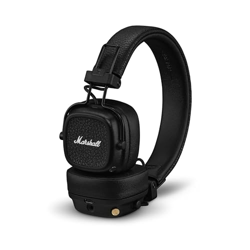 (-36%) Marshall Major V Bluetooth Kopfhörer, 100 Stunden Spielzeit – Schwarz