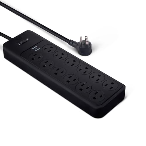 Amazon Basics 12-Outlet Surge Protector 4000J 8 ft Cord Black