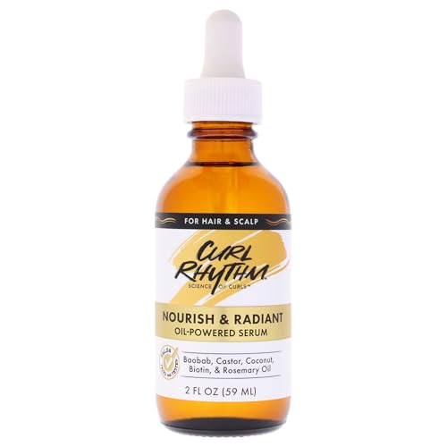 Curl Rhythm Nourish and Radiant Oil-Powered Serum - Nourishing Hair Oil - Non-Greasy Scalp Care - Hair Serum with Biotin for All Hair Types - 60 ml
