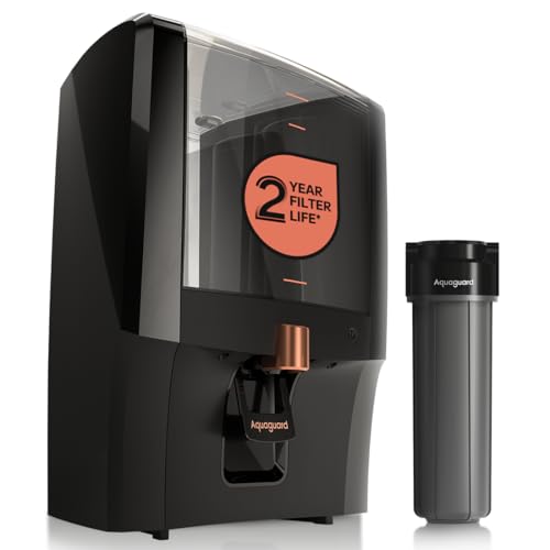 Aquaguard Enrich Aura 2X Aquasaver RO+UV+Copper | Needs No Service for 2 Years | 40% Water Saving | Includes Mega Sediment filter | 7-Stage Purificati