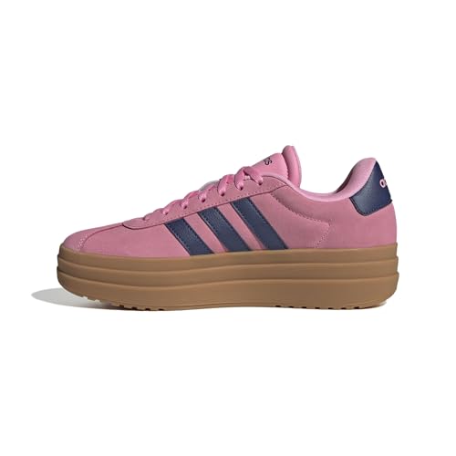 adidas Womens VL Court Bold Sportswear, Bliss Pink/Dark Blue/Gold Metallic, 7