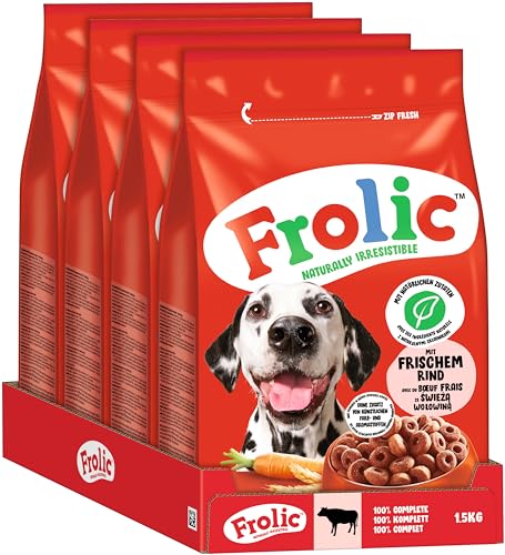 (-26%) Frolic Hunde Trockenfutter mit frischem Rind 4x1,5kg