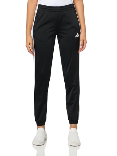 adidas Womens Tricot 3-Stripes Track Pants, Black/White, Large