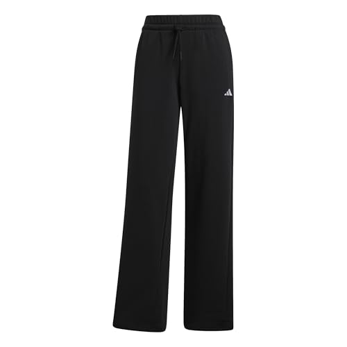 adidas Women's Essentials Small Logo Feel Cozy Open Hem Pants, Black/White, S S