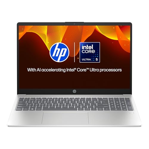 HP 15, Intel Core Ultra 5-125H AI Powered Laptop (16GB RAM, 512GB SSD), IPS, 300nits, 15.6"/39.6cm, FHD, Win 11, Office 2021, Silver, 1.65Kg, Intel Ar