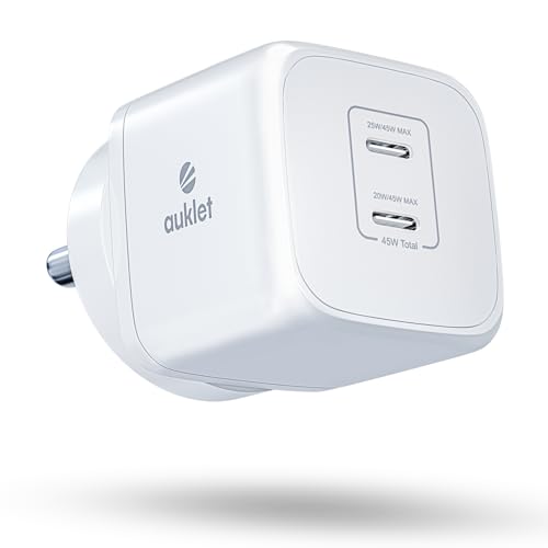 45W GaN Fast Wall Charger, with PD & PPS Support, USB 2C, 1A Port, BIS Certified,Compatible with All iPhones, iPads, Samsung Galaxy, Smartwatch and Al