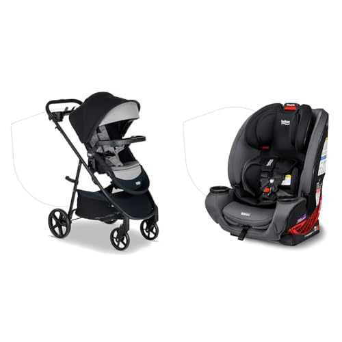 Britax Brook+ Ultra-Lightweight Infant and Toddler Stroller with SafeWash Insert Bundled with One4Life Convertible Car Seat, 5-120 lbs, 10 Years of Use